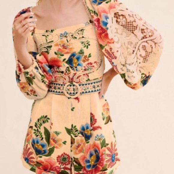 FARM RIO Delicate Garden Lace Sand Romper (NWT) Size M - Picture 5 of 15